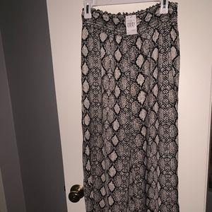 Snake print wide leg  trouser pants